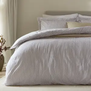 Yard Hebden Melange Mauve Stripe Duvet Cover Set